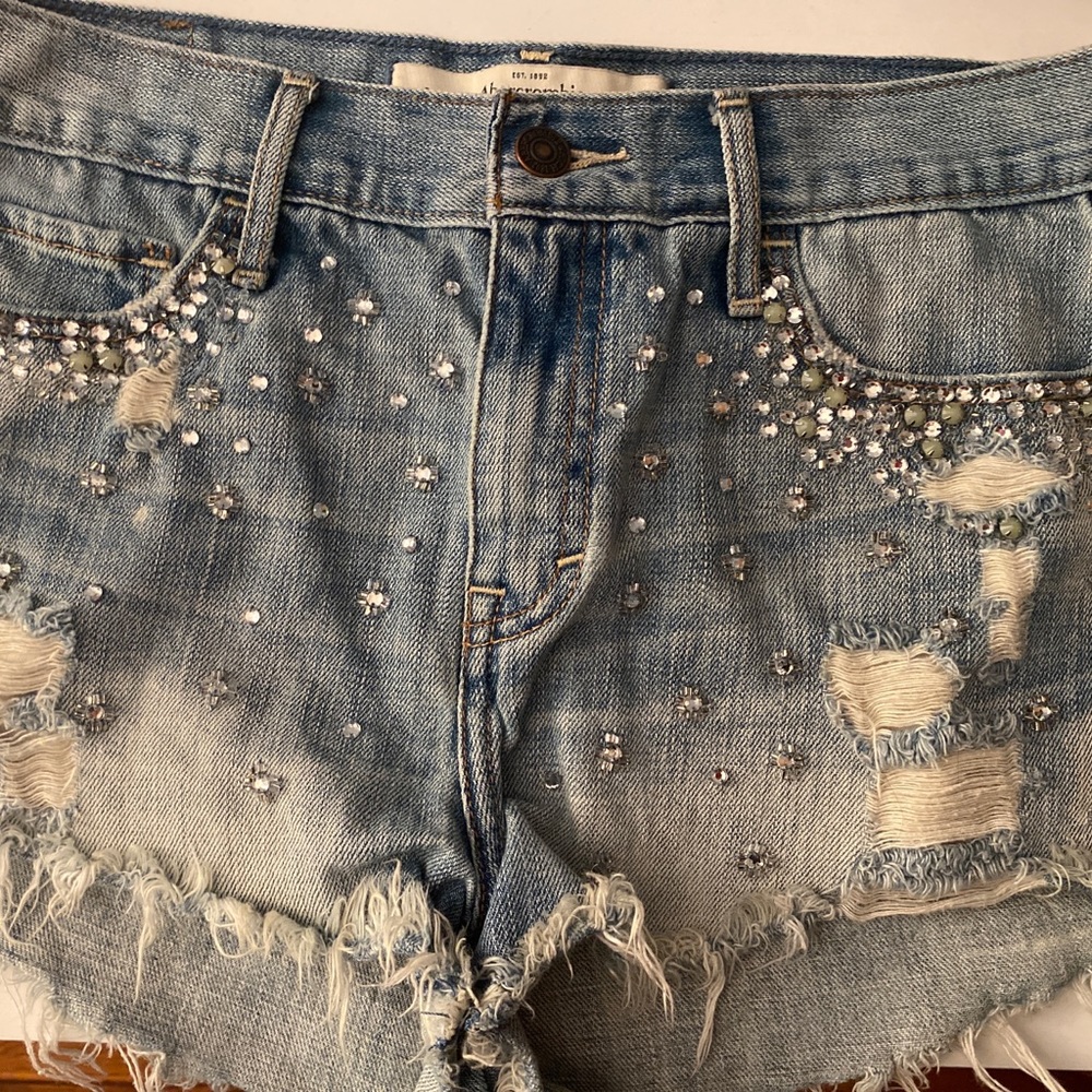 Abercrombie & Fitch Ripped Sparkly Jean Shorts